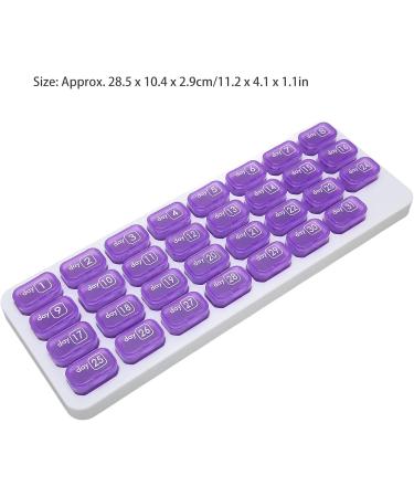 Monthly Pill Organizer | 4-Week Vitamin Case & Travel Medicine Holder - 31 Day Small Compartments - Buy Online on GoSupps.com