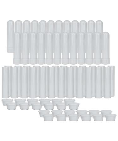 Cornucopia Essential Oil Aromatherapy White Nasal Inhaler Tubes (24 Complete Sticks) Empty Blank Nasal Inhalers for Essential Oils