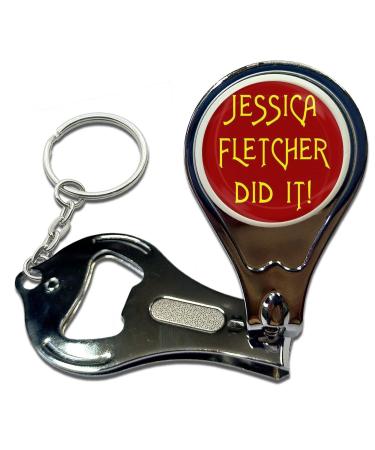 BadgeBeast.co.uk Jessica Fletcher Did It - Key Ring Bottle Opener and Nail Clipper