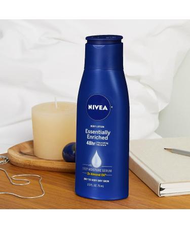 NIVEA Essentially Enriched Body Lotion 2.5 Fl Oz | 48-Hour Moisture for Dry to Very Dry Skin - Buy Online on GoSupps.com