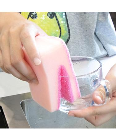 Shakven Scrub Sponges Kitchen - Scouring Pad Cleaning Sponge Dish Scrubber - Dish Washing Sponge Reusable Kitchen Sponges and Scrubbers Scrubbing Sponge for Kitchen Sink Pink - Buy Online on GoSupps.com