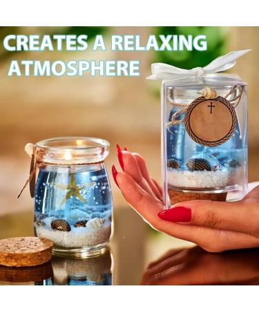 Ocean Theme Gel Candle - Blue Purple Pink | Handmade Starfish & Whelk | 2024 Scented Meditation Decor - Buy Online on GoSupps.com