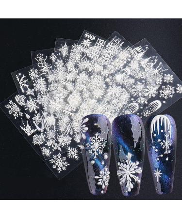 Nail Art Decorations Charms Flower Year Design Winter Nail Sticker 5D Embossed Snowflakes Christmas(5D-02) - Buy Online on GoSupps.com