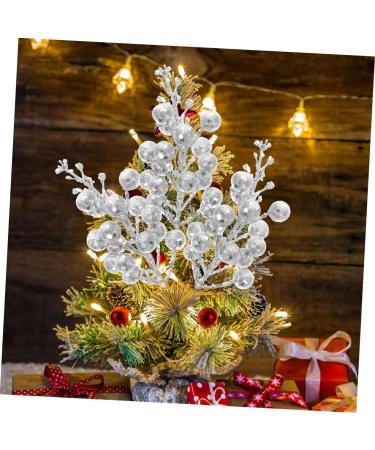 HOMSFOU 20pcs Foam flower arrangement artificial Christmas Picks xmas berries decorations cutting Christmas Tree Picks artificial fruit decorate Artificial Berry crafts berry branch Silver 19X5X5CM - Buy Online on GoSupps.com