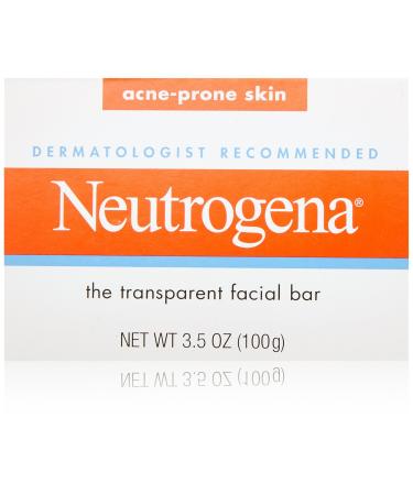 Neutrogena Transparent Facial Bars, Acne-Prone Skin Formula, 3.5 Ounce (Pack of 8)