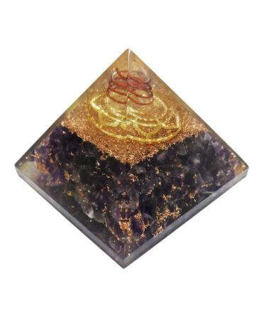 Orgone Pyramid Large Amethyst Crystal Energy Generator EMF Protection Meditation Healing