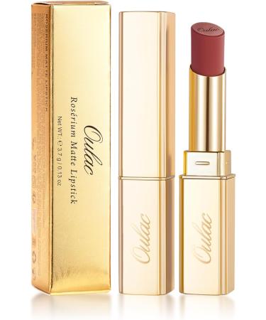  oulac Oulac Matte Lipstick Velvet Long Lasting Anti-Soil Non-Transfer Moisturizing Formula with Rose Oil Cruelty-Free RM01 - Buy Online on GoSupps.com