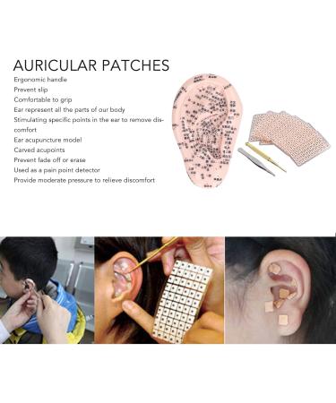 Acupuncture Earring-Probe Set | 600 Auricle Patches & Telescopic Tweezers for Home & Salon Massage - Buy Online on GoSupps.com