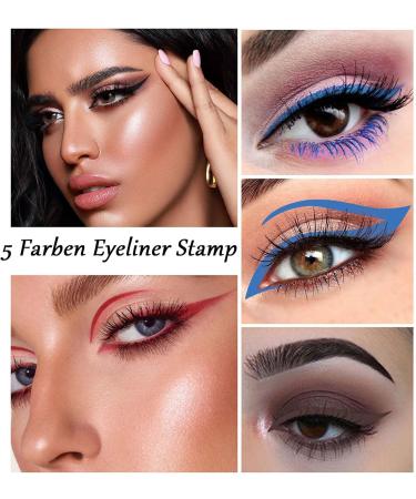 EONFAVE 2in1 Multicolor Matte Liquid Eyeliner Stamp 5 Colors Double Sided Waterproof and Durable Colorful Eyeliner - Buy Online on GoSupps.com