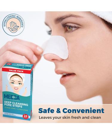 MEDca Nasal Pore Strips - Deep Cleansing 24 Pieces | Effective Blackhead Removal for Clear Skin - Buy Online on GoSupps.com