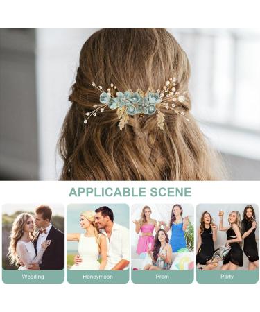 ibasenice Rhinestone for Hair Fashion Retro Alloy Hair Comb Hair Combs Side Wedding Hair Accessory for Women Green Hair Comb Hair Clip Hair Teasing Comb Bridesmaid Cherry Blossoms Scarf - Buy Online on GoSupps.com