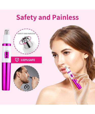 Numifun Women's Nose Hair Trimmers - Painless Ear & Nose Hair Cutter Waterproof Rose Purple - Perfect for Eyebrows & Face - Buy Online on GoSupps.com