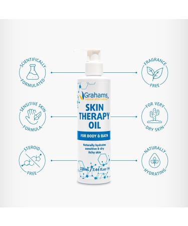 Grahams Natural Skin Therapy Oil - Bath & Body Oil for Dry Skin & Itch Relief, Moisturise & Soothe Eczema-Prone, Dermatitis, Sensitive Skincare, Hypoallergenic, Steroid-Free (1 x 7.44 fl oz) - Buy Online on GoSupps.com