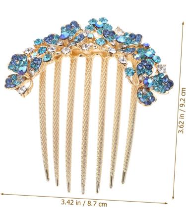 Angoily Diamond ponytail top clip hair comb alloy Korean version decorate hairpin rhinestones headgear back of head spring petal hair comb issue card hair jewelry large bride Hair up - Buy Online on GoSupps.com