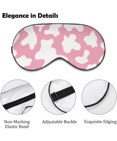 Buy Pink Cow Print Sleep Mask for Women | Adjustable Eye Shades with Elastic Strap - Perfect for Travel & Relaxation - Buy Online on GoSupps.com