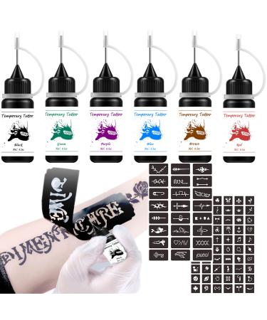 6 Bottles with 6 Color and 84pcs Stencils for Art Paintng Women Men Kids