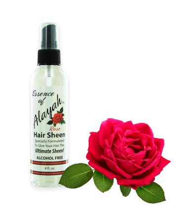 Rose Scented Hair Sheen Spray for All Hair 4 oz | Alcohol-Free Hair Shine Spray for Natural & Chemically Treated Hair | Hydrating Hair Oil Spray for Dry Damaged Hair.
