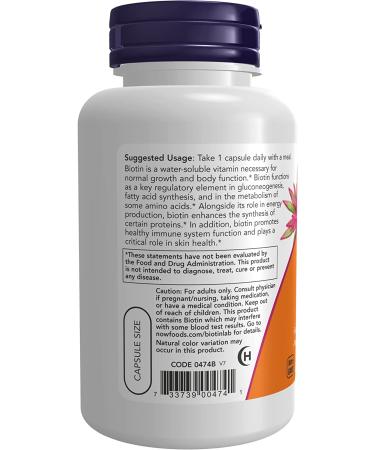Now Foods Biotin 5000 mcg - 120 Veg Capsules for Healthy Hair, Skin & Nails - Buy Online on GoSupps.com