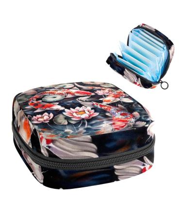 MuooouM storage bag for women's bandages leopard pattern blue butterfly portable period bag for women teenagers girls menstrual cup bag breastfeeding holder color 3