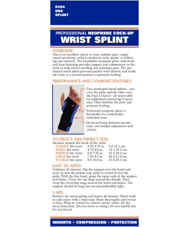 OTC Black Neoprene Wrist Splint - Cock-up Style X-Large for Left Hand | International Shipping Available - Buy Online on GoSupps.com