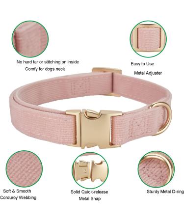 Yudote Ultra-Like Dog Collar for Medium Dogs - Natural Cotton Cord - Dusty Pink - Sensitive Skin Friendly - Buy Online on GoSupps.com