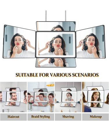 5 Way Barber Mirror with Light - Perfect DIY Haircut Tool for Men and Women - Adjustable Telescoping Hooks - Great Gift Idea - Single Pack - Buy Online on GoSupps.com