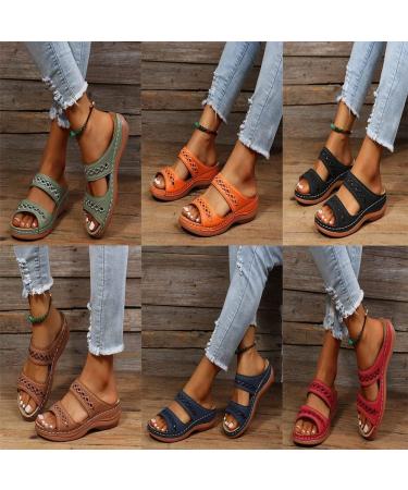 JYDQM Orthopedic Women's Arch Support Diabetic Sandals - Black, Size 7.5 - Buy Online on GoSupps.com