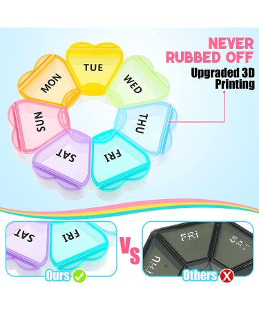 2 Pack Travel Weekly Pill Organizer - Portable 7 Day Pill Box - Cute Flower Design - Medicine Containers for Daily Use - Multi Colored Pill Dispenser - Buy Online on GoSupps.com