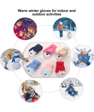 iEasey Cute Baby Winter Mittens On String | 0-3 Years | Fox Design | Thermal Fleece Gloves for Kids | Dark Blue | Xmas Gift - Buy Online on GoSupps.com