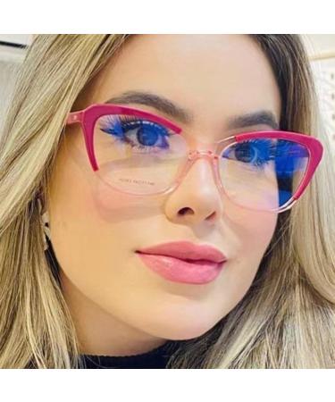 Buy SERONI TR90 Cat Eye Blue Light Blocking Glasses - Stylish Orange-Blue Anti UV Glasses for Men & Women | 56mm Reading & Computer Glasses - Buy Online on GoSupps.com