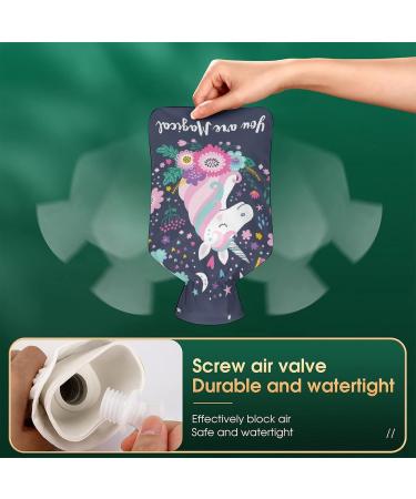 Flower Unicorn Hot Water Bottle with Plush Cover - Ideal Hand Warmer for Adults & Children | 26.5x15.3cm | International Shipping Available - Buy Online on GoSupps.com
