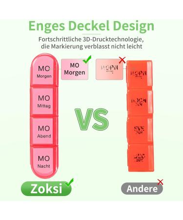 7-Day Pill Organizer with 4 Compartments - Large Portable Medication Box for Tablets | Removable Green Housing | Ideal for Daily Dose Management - Buy Online on GoSupps.com