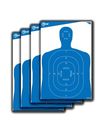 EZ-Aim High Visibility Paper Range Shooting Targets Human Silhouette by Allen, Neon-Ink, 23 x 35 inches - Large, Blue 4 Pack