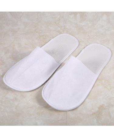 HEEPDD 10 Pairs Disposable White Slippers for Hotel Travel Spa & Home - Comfortable Close Toe Guest Shoes - Buy Online on GoSupps.com
