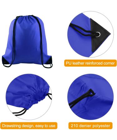 KUUQA 12 Pcs Drawstring Backpack Bags Sport Gym Sack Cinch Bags Bulk for School Traveling and Storage (Blue) - Buy Online on GoSupps.com