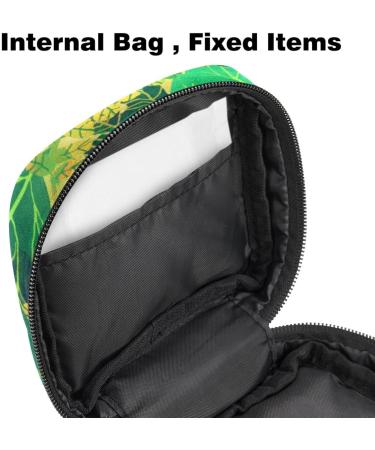 Portable Tropical Green Leaf Storage Bags for Women's Bandages & Menstrual Pads | Multi-Colored Organizers for School & Office - Buy Online on GoSupps.com