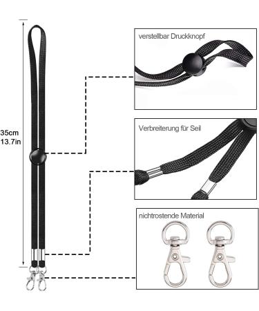 6-Piece Mask Set with Chain Lanyard for Kids & Adults - Black White Blue & Gray Mouth Protection - Buy Online on GoSupps.com
