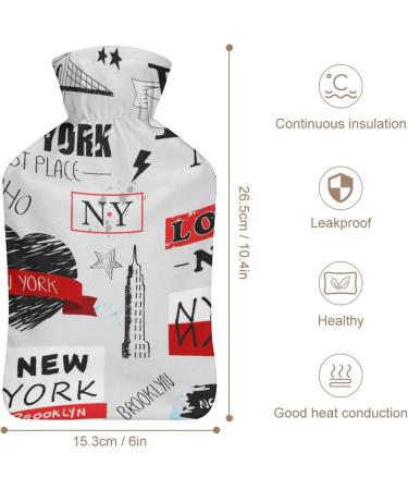 Buy New York Hot Water Bottle with Plush Cover - Hand Warmer for Adults & Kids | 26.5x15.3cm - International Shipping Available - Buy Online on GoSupps.com