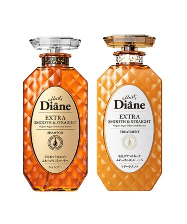 Moist Diane Hair Shampoo and Conditioner Set for Women& Men Natural Keratin Protein Haircare Japanese Hydrating Moisturizing Hair& Scalp Hair Care Set Silicone/Sulfate Free Extra Smooth& Straight
