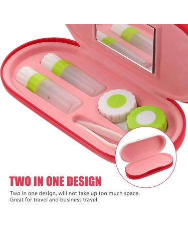 Healifty 2-in-1 Contact Lens Container & Glasses Case | Double-Sided Integrated Mirror Tweezers & Solution Bottle - Portable & Ideal for Travel - Buy Online on GoSupps.com