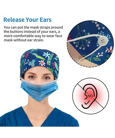 Adjustable Long Hair Work Hat with Button Sweatband - Cotton Ponytail Hat for Women & Men (Color 16) - Buy Online on GoSupps.com