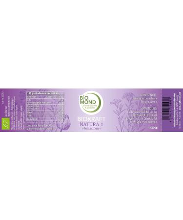 Buy Organic Linseed Protein Powder - Biokraft Natura No. 1 | 200g - Vegan Gluten-Free Raw Food Quality | Daily Fresh by BIOMOND - Buy Online on GoSupps.com