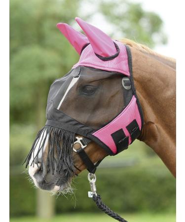 BUSSE Fly Mask Fly Cover FRANSEN pink/black Thoroughbred