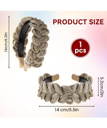 Qianyu Braided Headband 3 Strands Messy Classic Thick Wide Braided Synthetic Hair Braid Elastic White Covering Hair Band Teeth Non-slip Fashionable Hair Accessories for Women and Girls - Buy Online on GoSupps.com