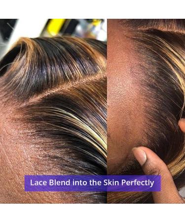 Godwizus 20 Honey Blonde Ombre Human Hair Lace Front Wig for Black Women - Pre Plucked, 180% Density, Natural Hairline, Body Wave Style - Buy Online on GoSupps.com