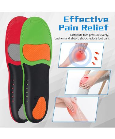 Plantar Fasciitis Insoles - Arch Support Inserts for Foot Pain Relief - High Arch Support Shoe Inserts for Men and Women - XS(35-37) Green+Black - Buy Online on GoSupps.com
