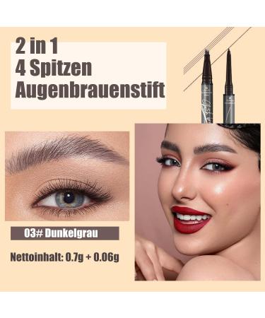 EONFAVE 2in1 Magic Eyebrow Pen with 4 Points 3D Microblading Eyebrow Pen Waterproof and Smudgeproof New Eyebrow Pencil More Durable and Natural Dark Gray 03 - Buy Online on GoSupps.com