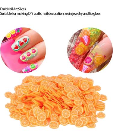Fruit Nail Art Slices Nail Art Slices with Fruit Shaped Polymer Clay Nail Art Cellphone Glasses Decoration Accessories 10g/pack Nail Charms for Lip Gloss Nail Art DIY(Orange) - Buy Online on GoSupps.com