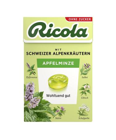 Ricola apple mint 50g B xli Original Swiss herbal candy with 13 alpine herbs & fruity-refreshingly refreshing apple sugar-free 1 x 50g vegan - Buy Online on GoSupps.com