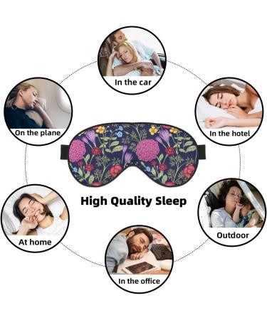 Floral Print Sleep Eye Mask | Soft Eyeshade Blindfold for Travel & Night Sleeping - Elastic Strap Headband - Buy Online on GoSupps.com